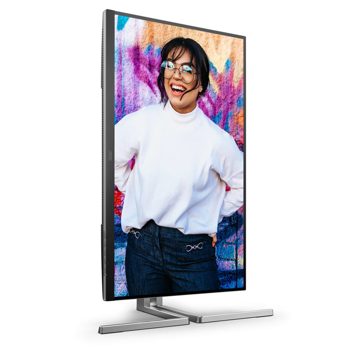 AOC Graphic Pro Q27U3CV/71 27" QHD (2560x1440) 75Hz 4ms GtG IPS QD 3-Sided Frameless Adaptive Sync Monitor (Black/Grey) - Image 9