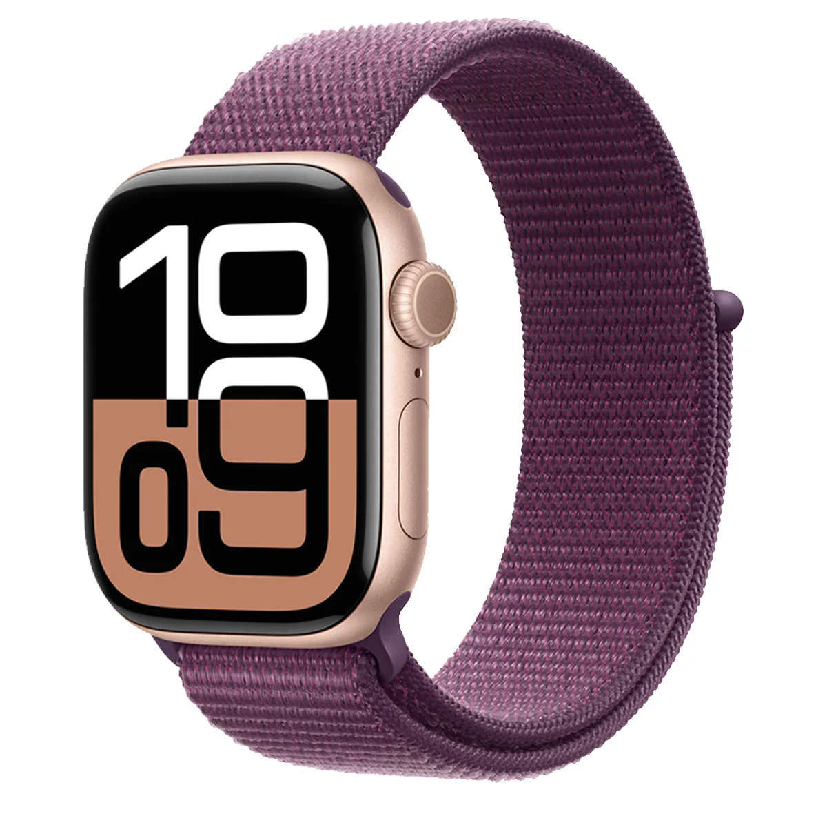 Apple Watch Series 10 GPS 42mm Aluminium Case - S/M (Rose Gold) (Light Blush Sport Band, Plum Sport Loop) (MWWH3ZP/A, MWWK3ZP/A) - Image 5