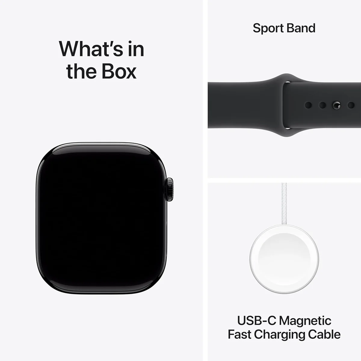 Apple Watch Series 11 GPS 46mm Aluminum Case with Black Sport Band - M/L (Jet Black) (MEUX4X/A) - Image 8