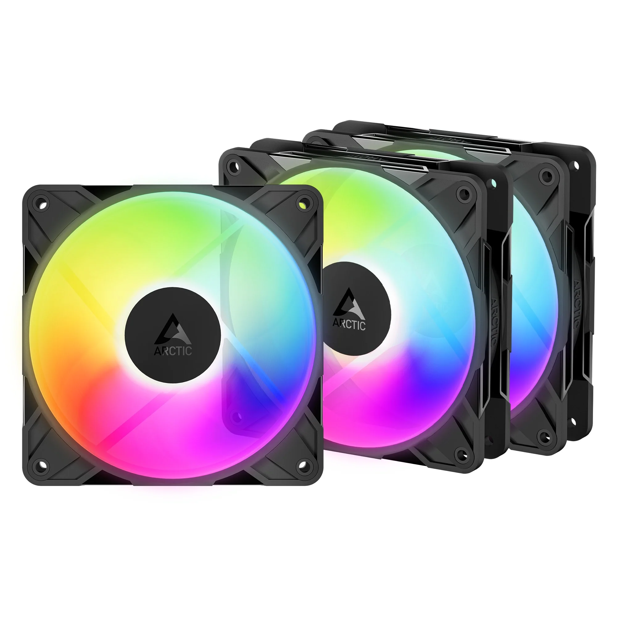 Arctic P12 Pro Reverse 120mm A-RGB PWM 3-Pack Fan with Cable Splitter (Black, White) (ACFAN00333A, ACFAN00334A) - Image 2