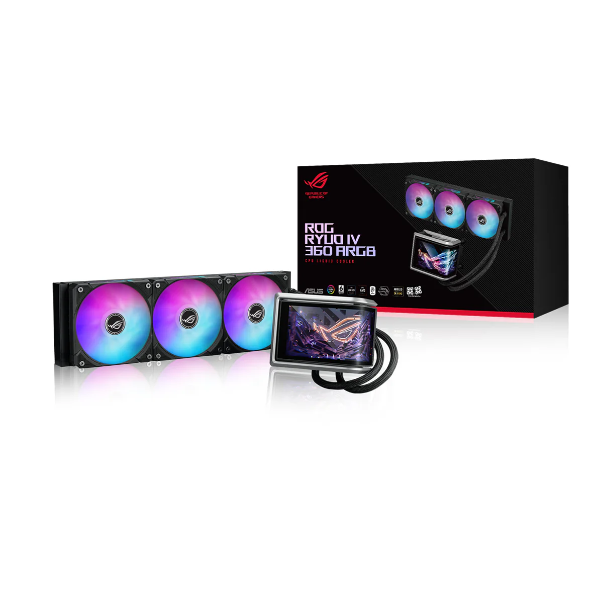 ASUS ROG Ryuo IV 360 ARGB CPU Liquid Cooler (Black, White) - Image 8