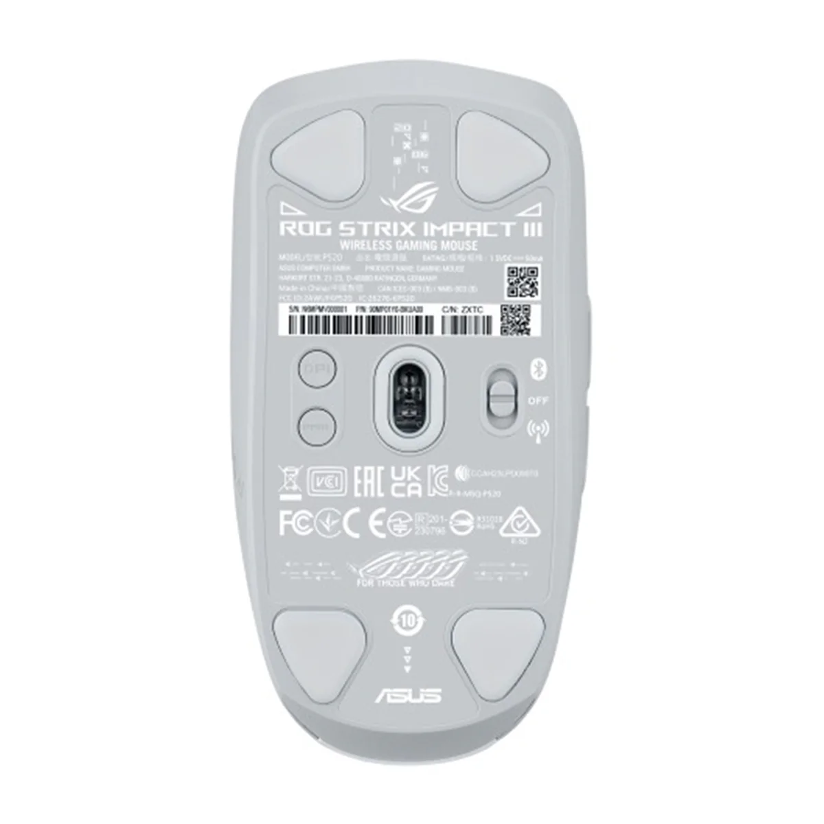 Asus ROG Strix Impact III Wireless Mouse P520 (Black, White) - Image 16