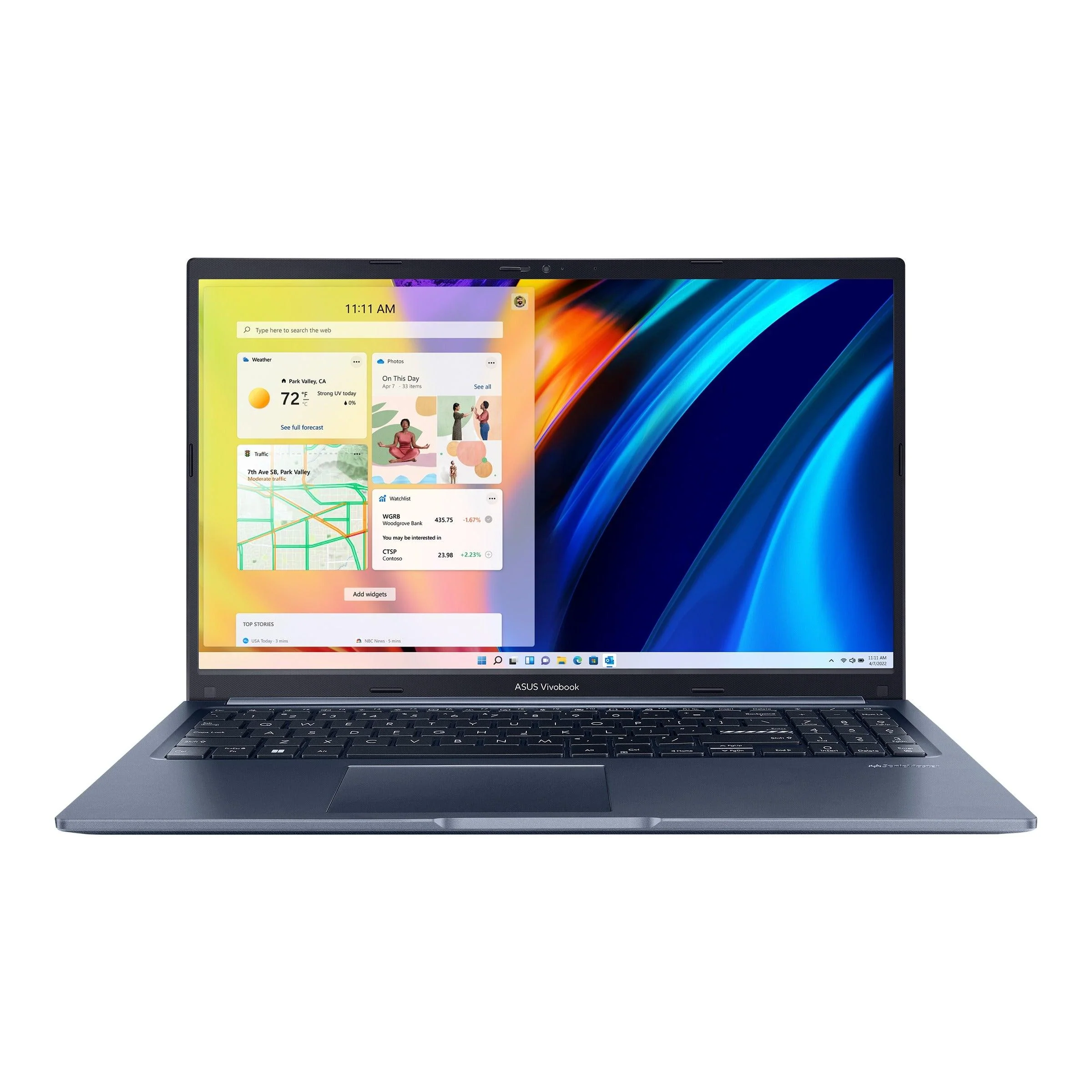 Asus Vivobook 15 X1502ZA-BQ167WS Laptop (Quiet Blue) | 15.6" FHD |  i7-1260P | 8GB DDR4 | 512 GB SSD | Intel® UHD Graphics | Windows 11 Home | MS Office Home & Student 2021 | Asus BP1504 Casual Backpack - Image 2