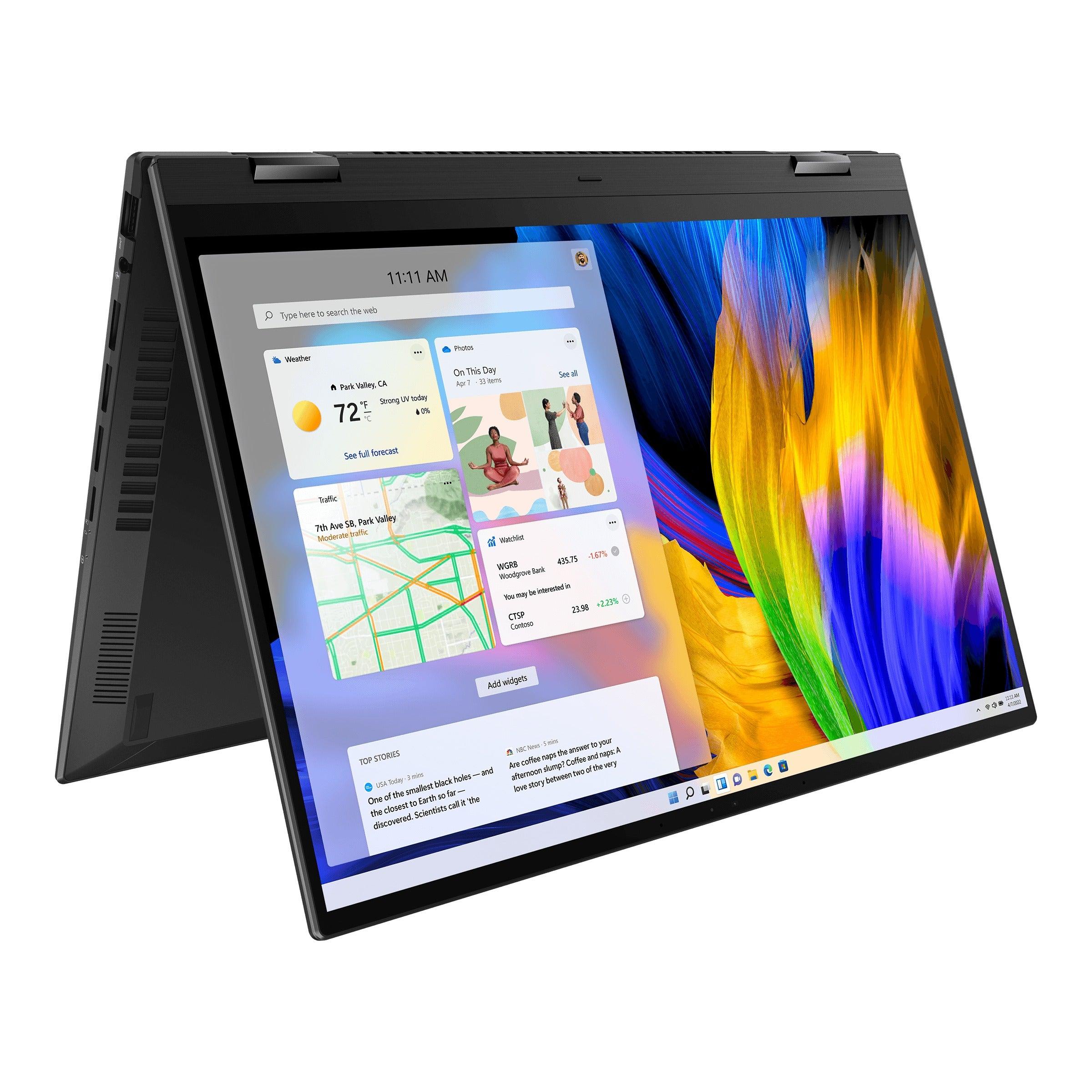 Asus Zenbook 14 Flip OLED UN5401RA-KU095WS Laptop (Jade Black) | 14" 4K (3840 x 2400) OLED | Ryzen™ 9 6900HX | 16GB LPDDR5 RAM | 512GB SSD | AMD Radeon™ Graphics | Windows 11 Home | MS Office Home & Student 2021 | Asus Sleeve - Image 3