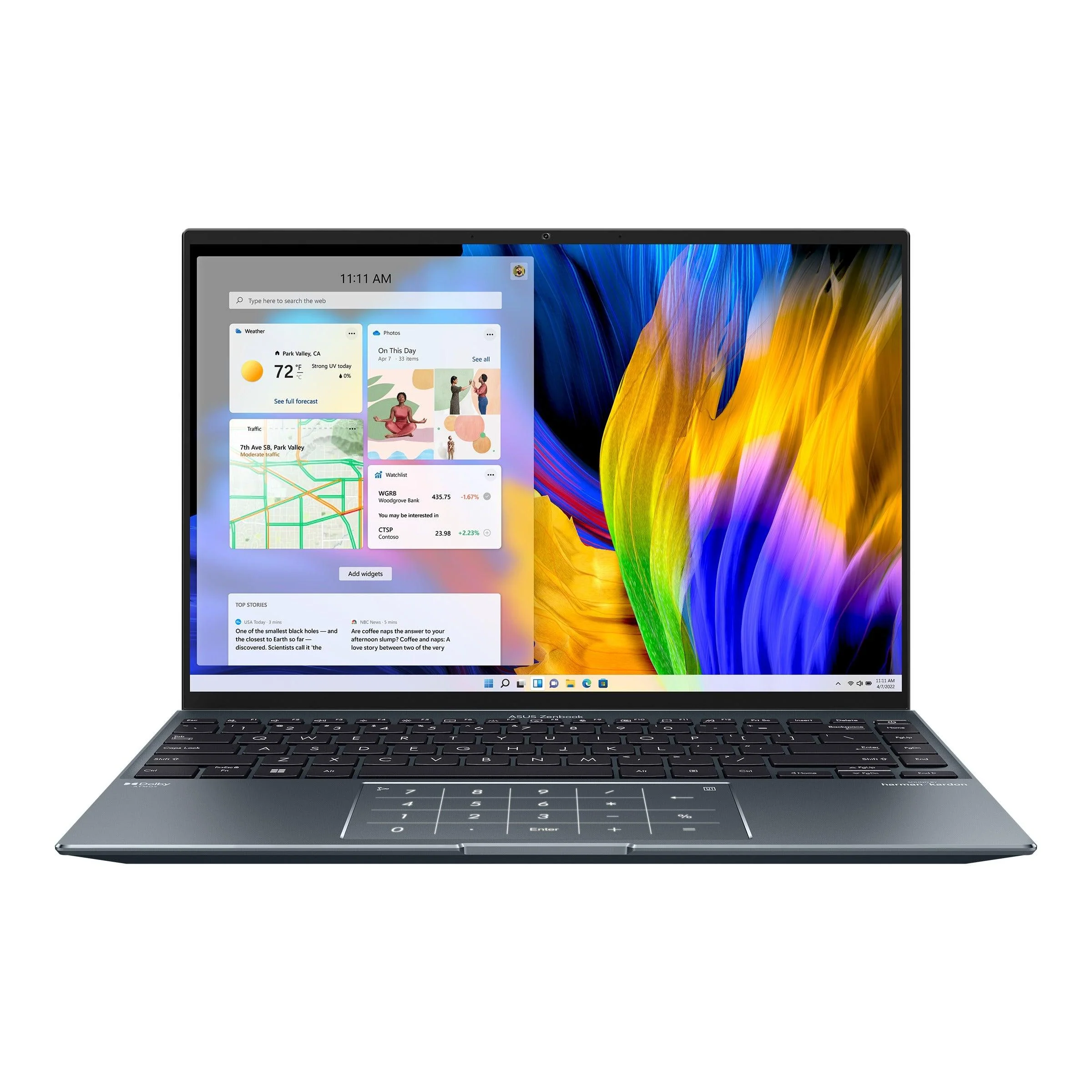 Asus Zenbook 14X OLED UX5401ZA-KN130WS Laptop (Pine Grey) | 14" 2.8K |  i5-12500H | 16GB RAM | 512GB SSD | Intel Iris Xᵉ Graphics | Windows 11 Home | MS Office Home & Student 2021 | Asus Sleeve - Image 2