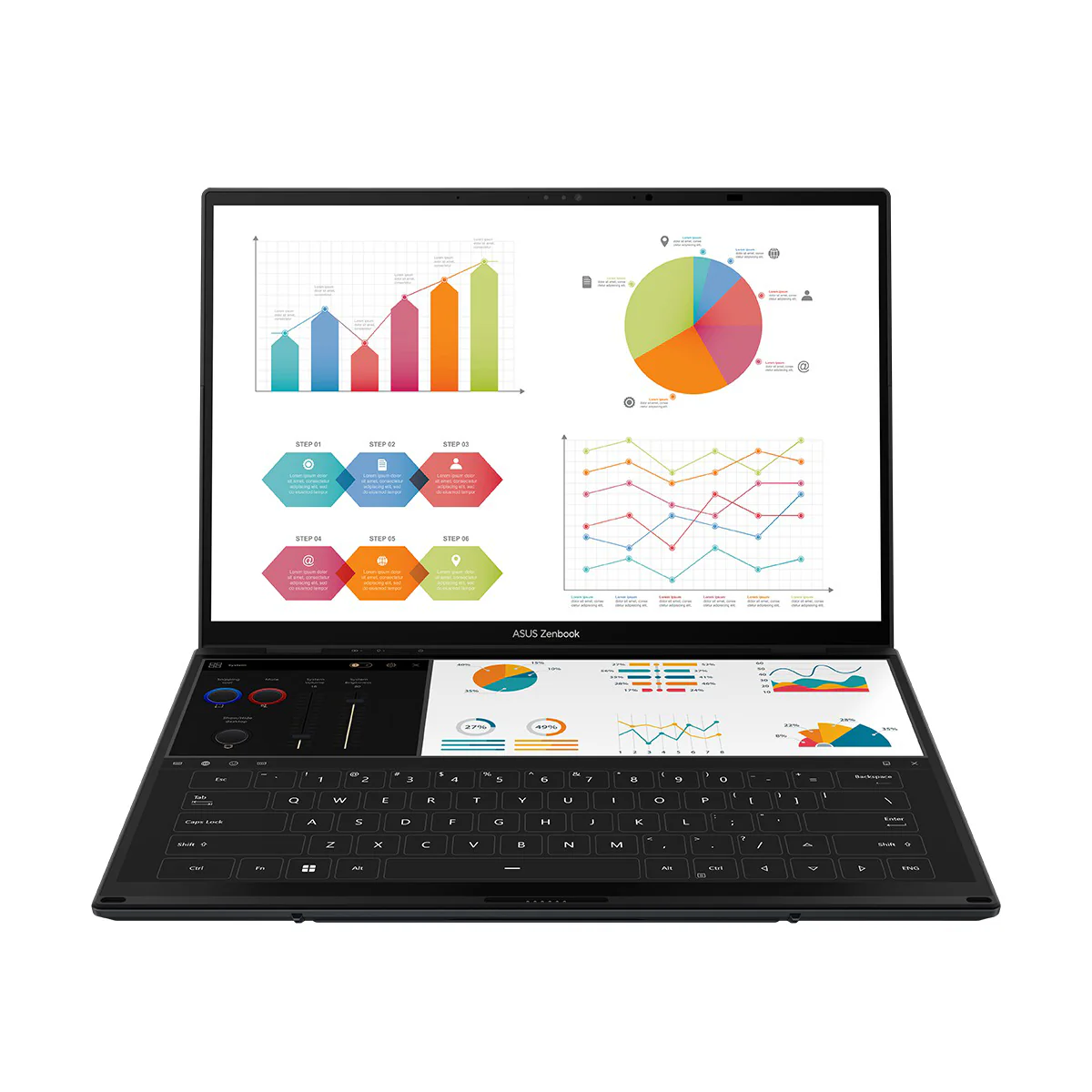 Asus Zenbook Duo 14 OLED UX8406CA-PZ165WSM Laptop (Inkwell Gray) | 14" 3K (2880x1800) | Ultra 9 285H | 32GB RAM | 1TB SSD | Intel Arc Graphics | Windows 11 Home | MS Office Home & Student 2024 + MS 365 Basic + Asus AP4600 Backpack - Image 4