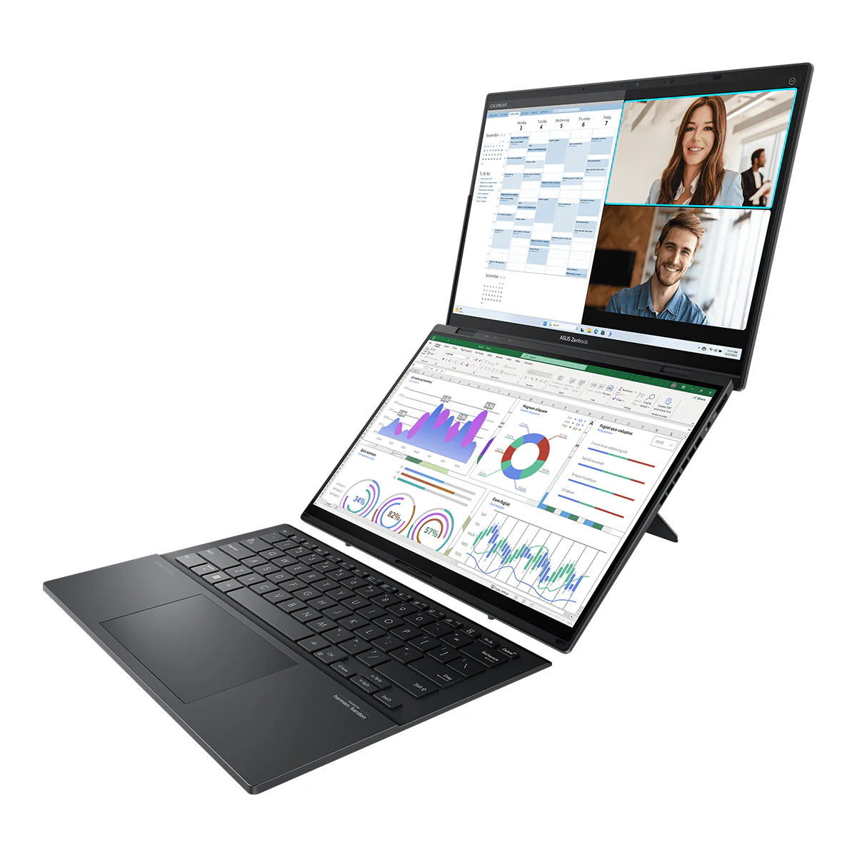 Asus Zenbook Duo 14 UX8406MA-PZ221WSM Laptop (Inkwell Gray) | Touch Screen 14" OLED | Ultra 7 155H | 32GB LPDDR5X | 1TB SSD | Intel Arc Graphics | Windows 11 Home + MS Office Home & Student 2021 + Microsoft 365 Basic + Sleeve + Stylus Pen - Image 6