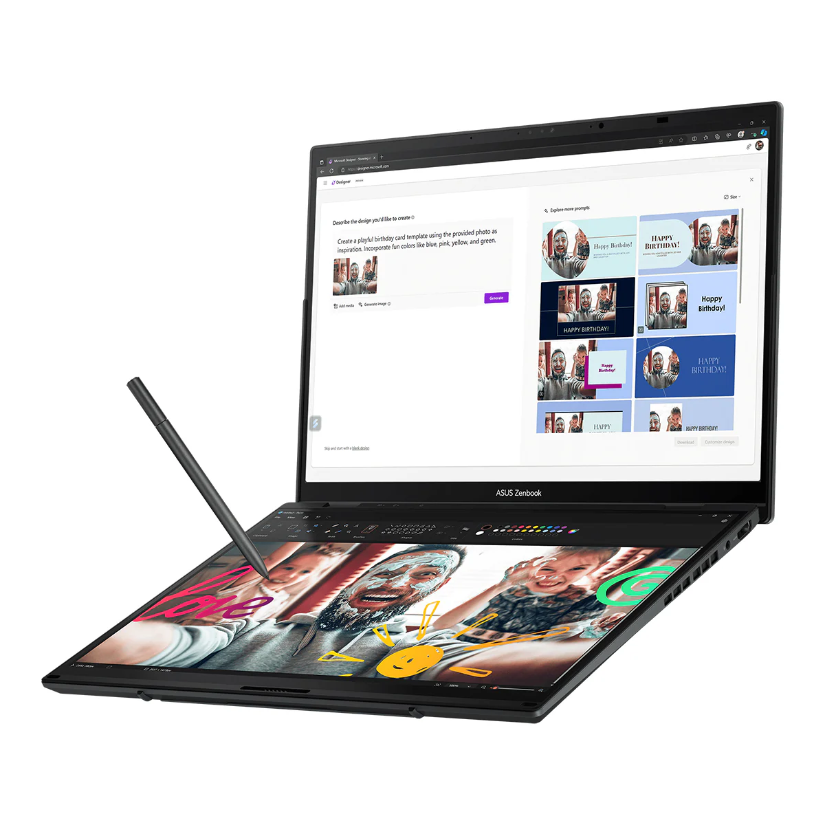 Asus Zenbook Duo 14 UX8406MA-PZ221WSM Laptop (Inkwell Gray) | Touch Screen 14" OLED | Ultra 7 155H | 32GB LPDDR5X | 1TB SSD | Intel Arc Graphics | Windows 11 Home + MS Office Home & Student 2021 + Microsoft 365 Basic + Sleeve + Stylus Pen - Image 7