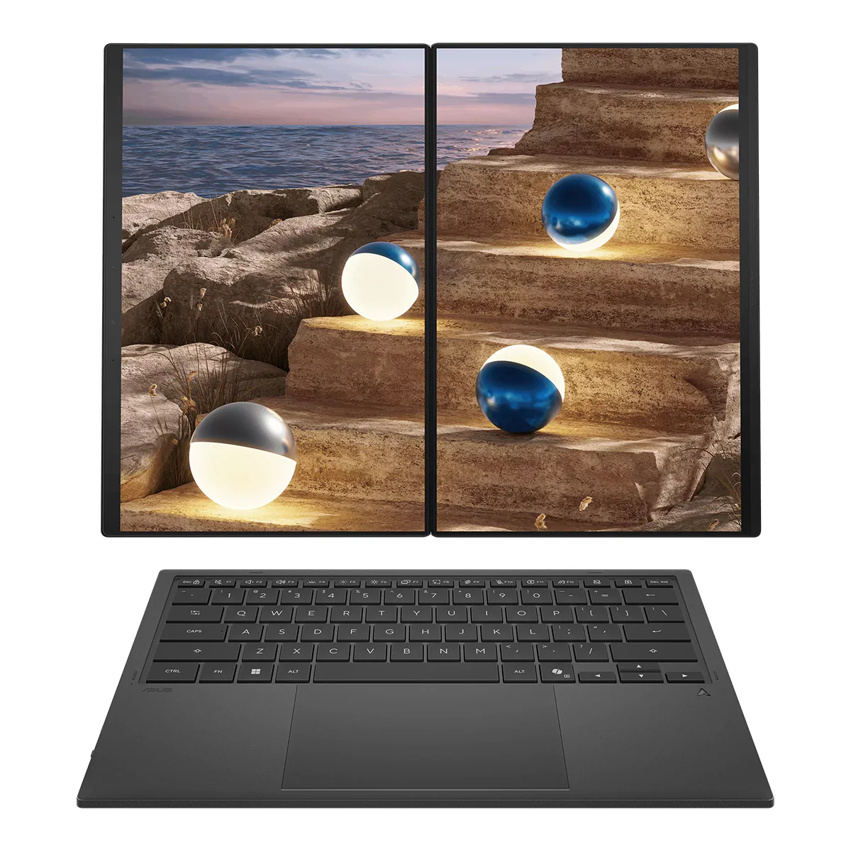 ASUS Zenbook Duo UX8407AA-SN152WSM Laptop (Moher Gray) | 14" 3K (2880x1800) OLED 144Hz | Core Ultra 9 386H | 32GB RAM | 1TB SSD | Intel Graphics | Windows 11 Home | Stylus Pen + ASUS AP4600 Backpack + Sleeve - Image 3