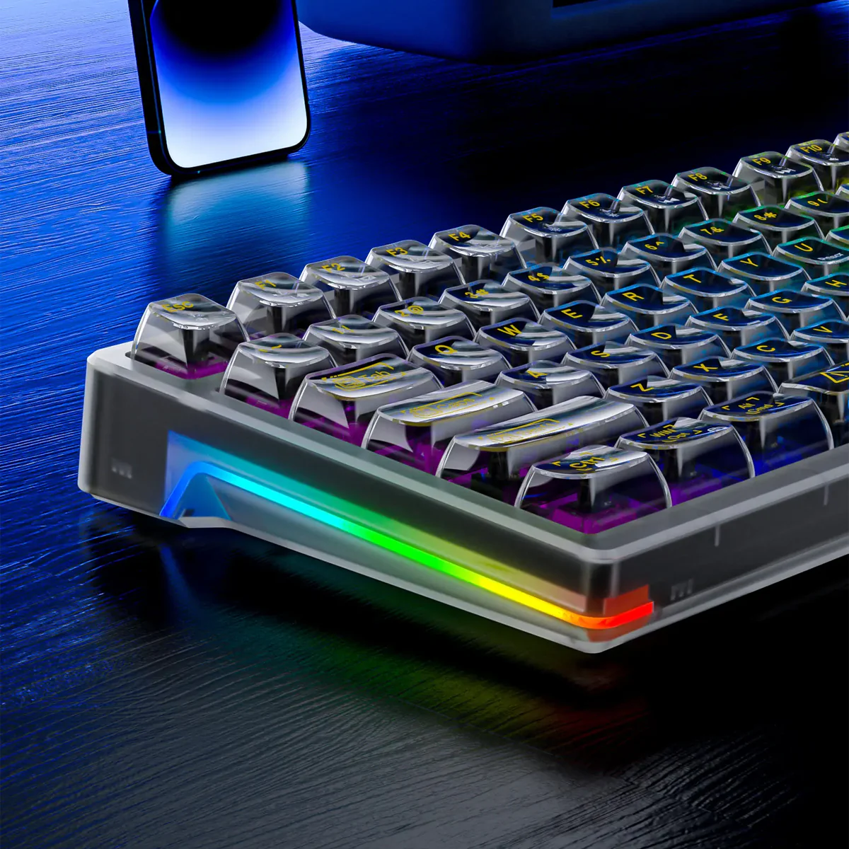 Aula F98 Pro Wireless & Bluetooth 99 Keys 3-In-1 Hot-Swappable Mechanical Keyboard (Black) - Image 5