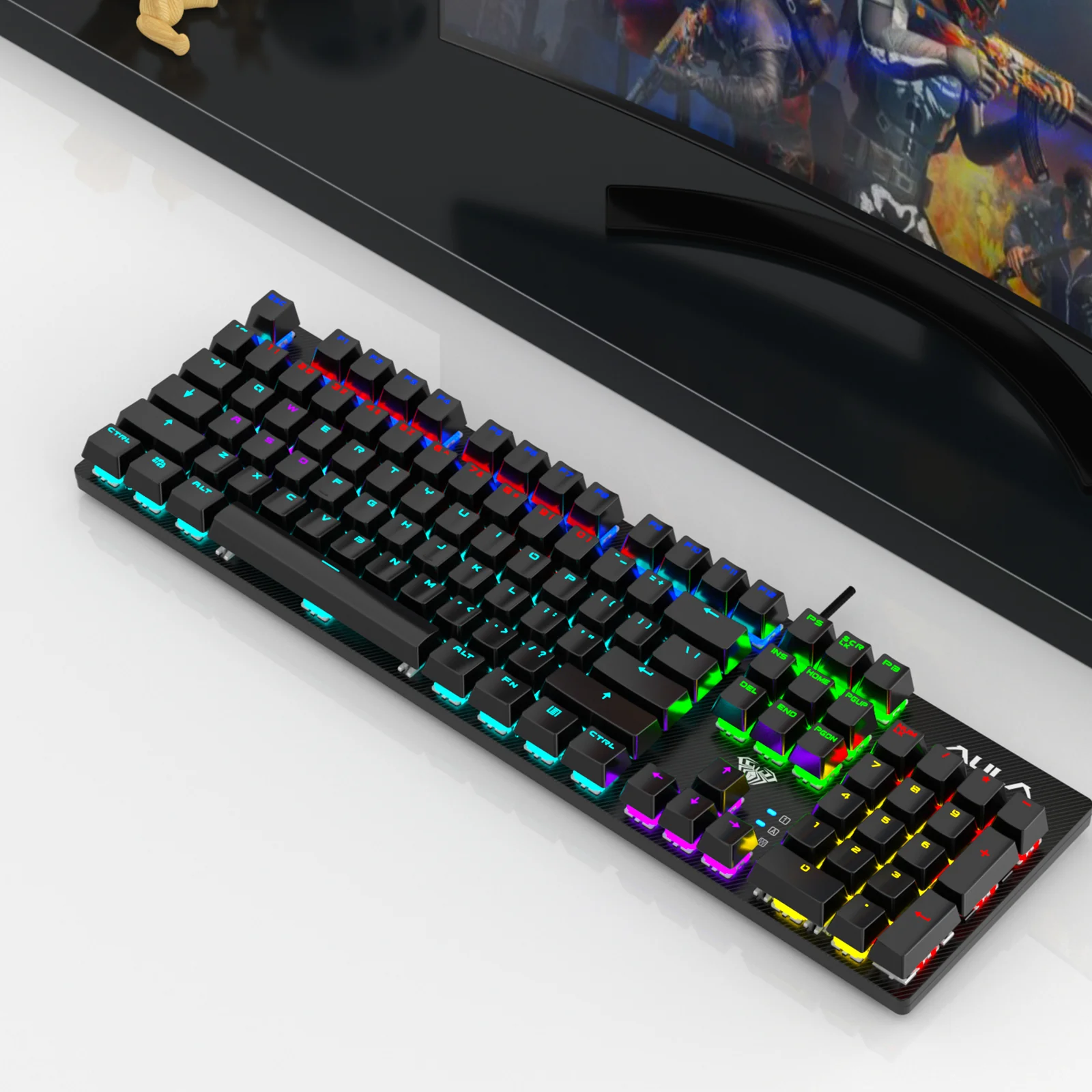 Aula Mountain S2022 Full Size Wired Mechanical Gaming Keyboard (Blue Switch) (Cherry Blossom Powder, Sky Blue, Emerald Green, Obsidian Black) - Image 10