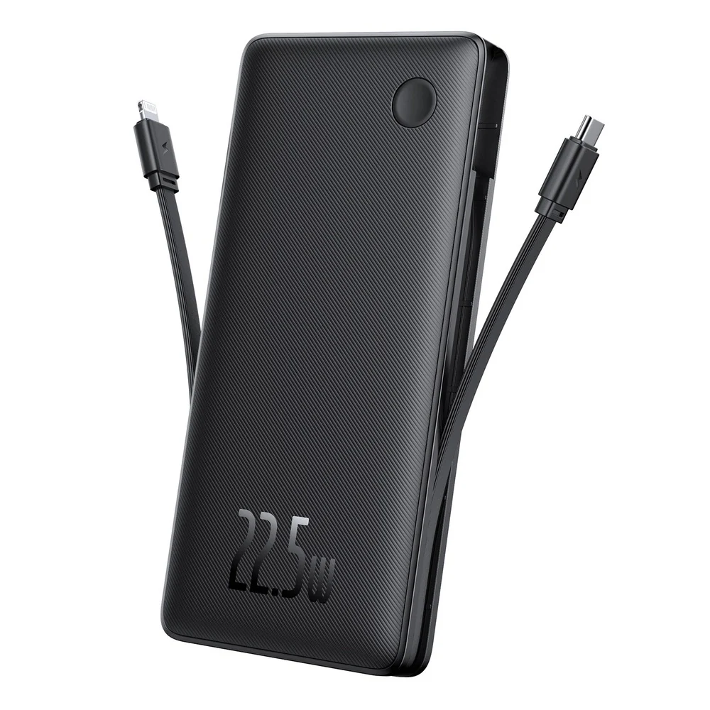 Baseus Airflow Lite Power Bank 10000mAh 22.5W Built-In Dual Cable (Cosmic Black) (P10067501123-00) - Image 5