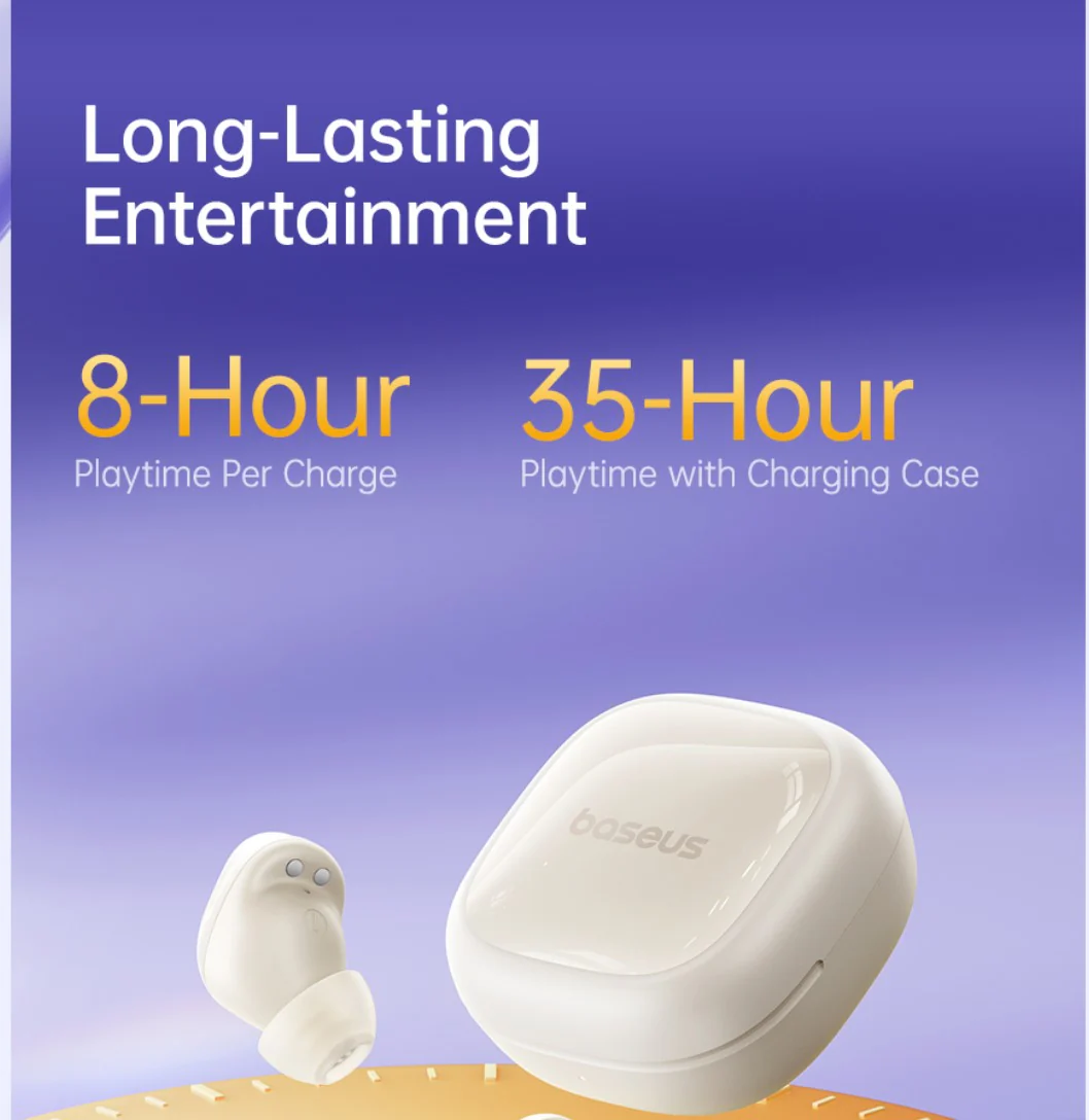 Baseus Bass BD1 Bean-Shaped True Wireless Earbuds (Cosmic Black, Starlight Off-White) (A00084601123-Z1, A00084601233-Z1) - Image 6