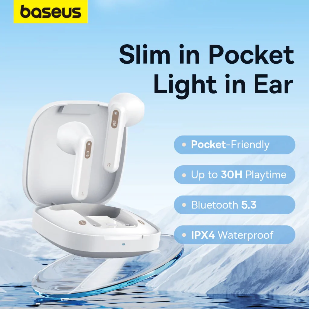 Baseus Bowie E16 True Wireless Earphone (Cluster Black, Stellar White) - Image 2