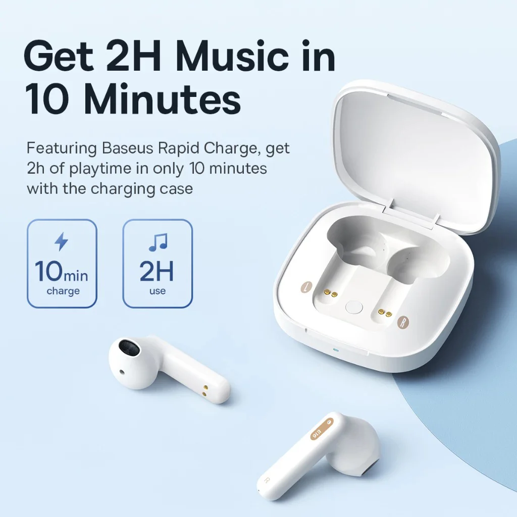 Baseus Bowie E16 True Wireless Earphone (Cluster Black, Stellar White) - Image 6