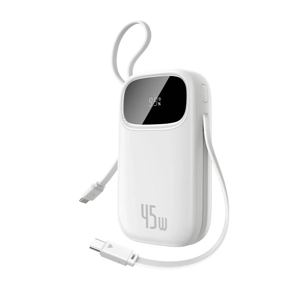 Baseus EnerFill FC31 Qpow 3 Digital Display Power Bank with Built-in USB-C + iP Cable 20000mAh 45W (Cosmic Black, Galaxy Blue, Moon White, Nebula Purple) - Image 7