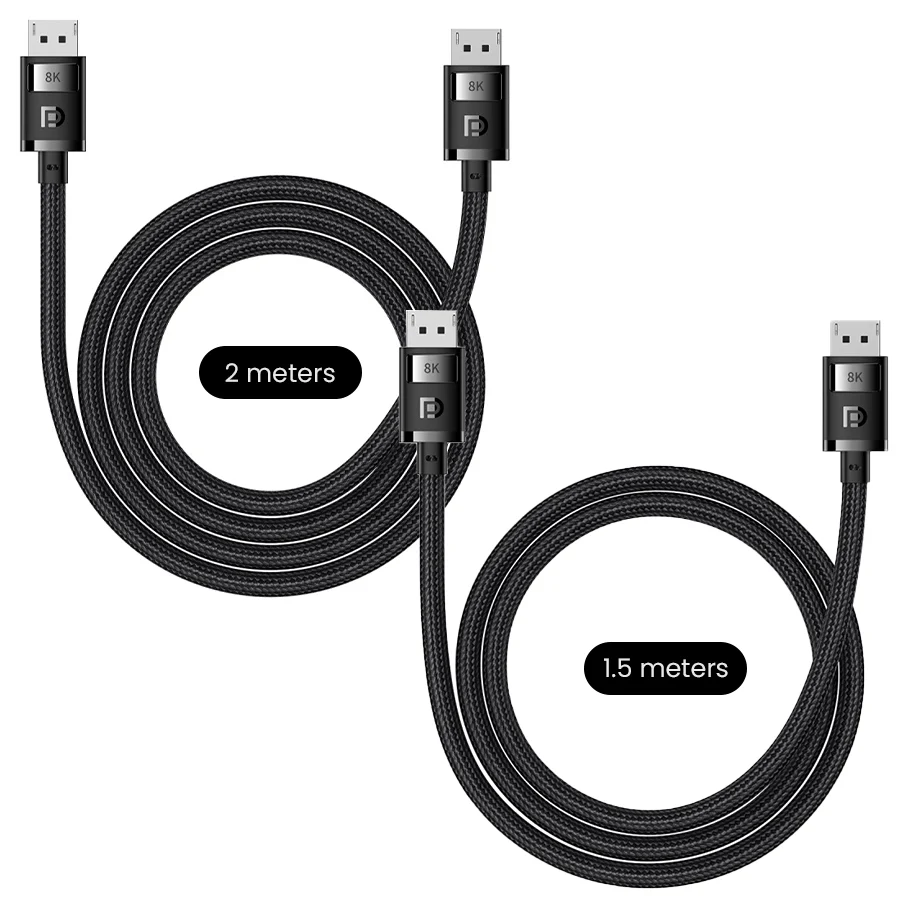 Baseus High Definition Series DP 8K To DP 8K Adapter Cable (Cluster Black) (2M, 1.5M) (B00633706111-02, B00633706111-01)