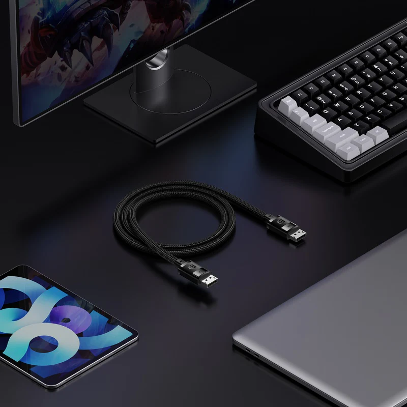 Baseus High Definition Series DP 8K To DP 8K Adapter Cable (Cluster Black) (2M, 1.5M) (B00633706111-02, B00633706111-01) - Image 2