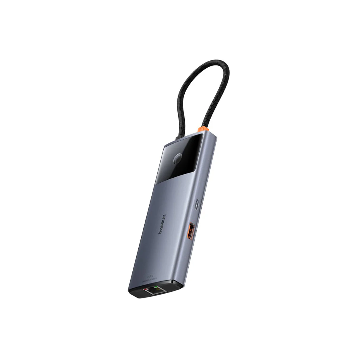 Baseus Metal Gleam Series II 6-Port Hub USB-C to HDMI 4K@60Hz + USB-C + 2xUSB-A + RJ45 + PD (Space Grey) (B00061802813-00) - Image 6