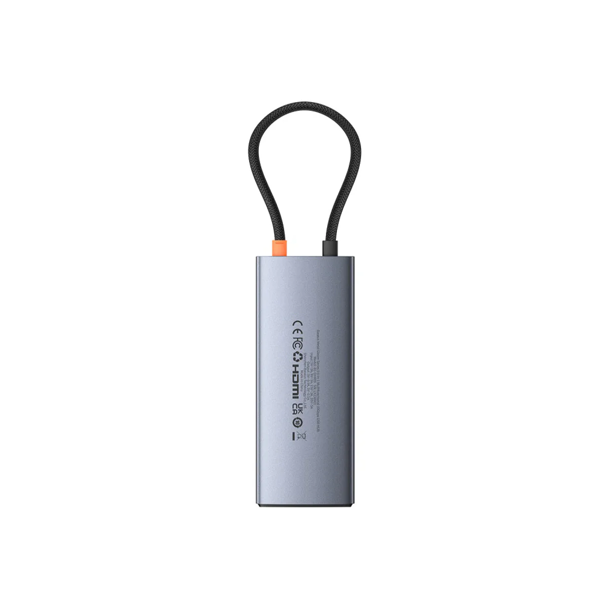 Baseus Metal Gleam Series II 6-Port Hub USB-C to HDMI 4K@60Hz + USB-C + 2xUSB-A + RJ45 + PD (Space Grey) (B00061802813-00) - Image 8