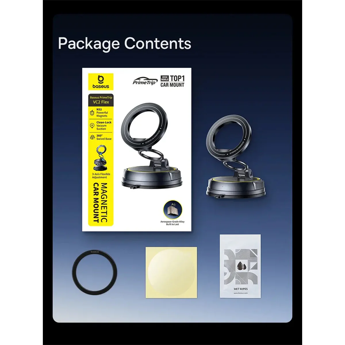 Baseus PrimeTrip VC2 Flex Magnetic Car Mount Suction Cup New Version (Cosmic Black) (C0013803) - Image 6