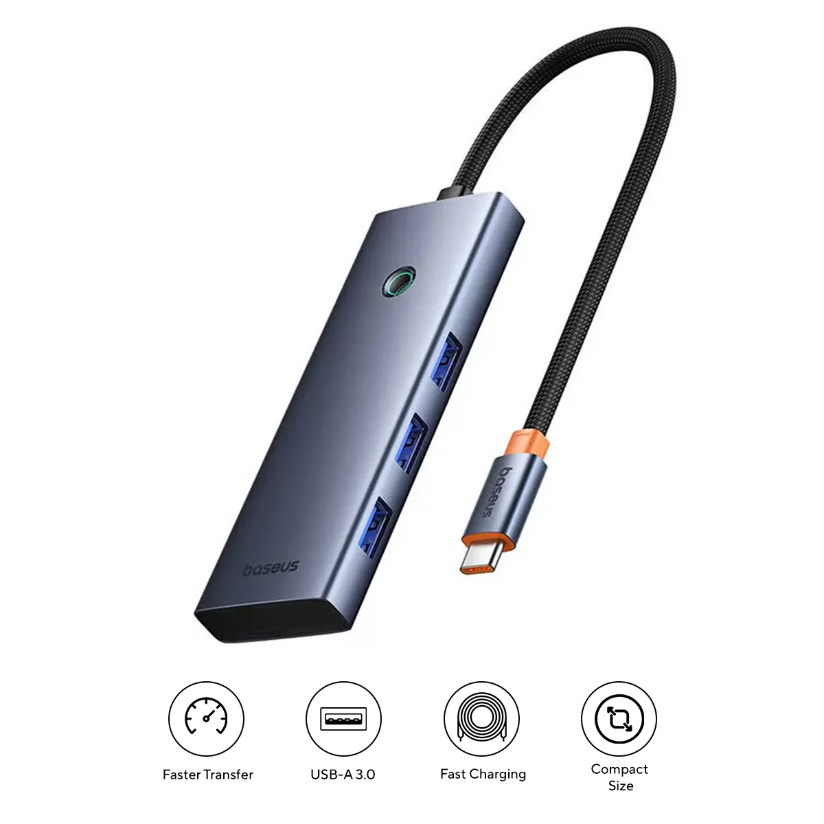Baseus UltraJoy Series 7-Port Hub Docking Station USB-C to HDMI 4K@60Hz + 3xUSB 3.0 + PD + SD/TF (Space Grey) (B00052803811-00)