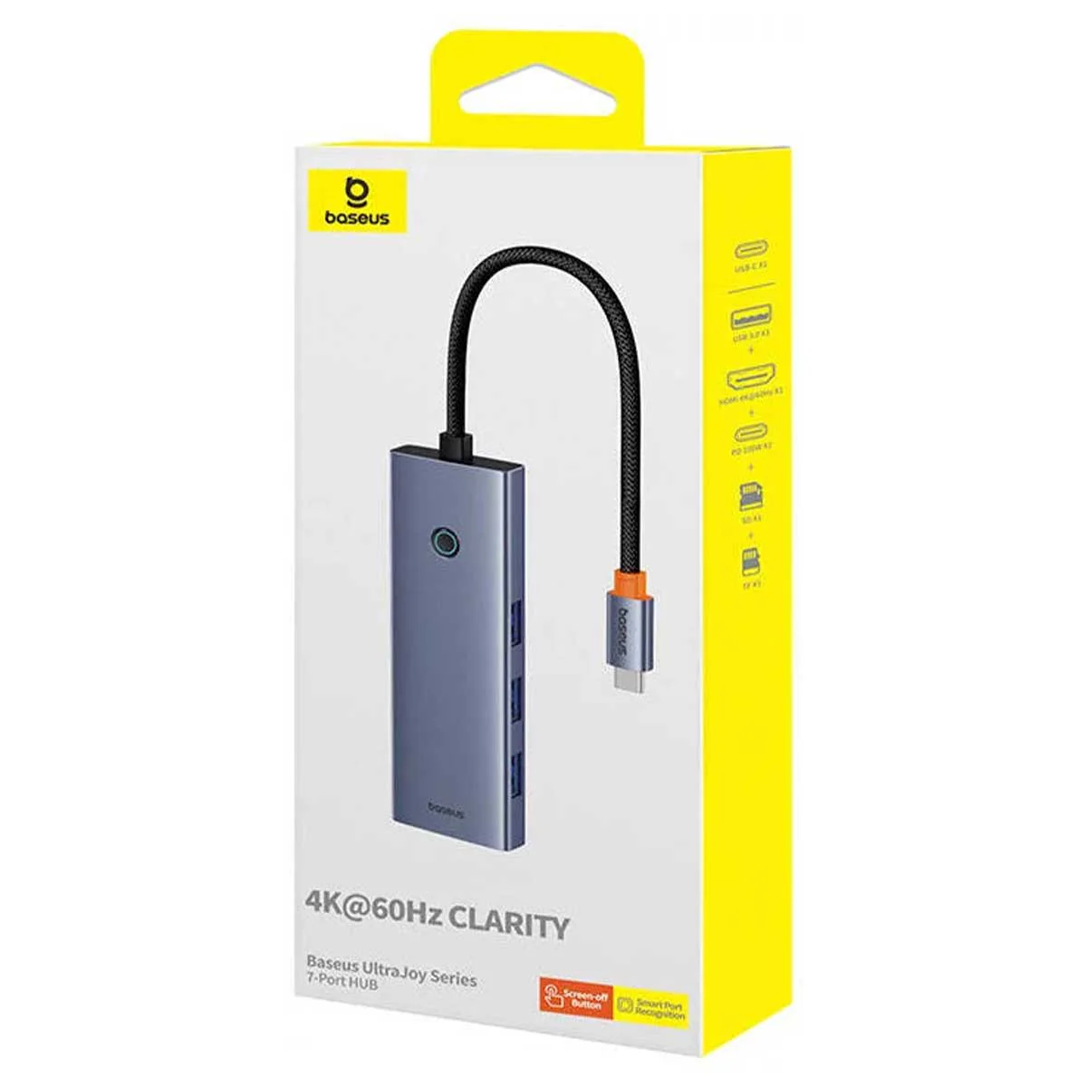 Baseus UltraJoy Series 7-Port Hub Docking Station USB-C to HDMI 4K@60Hz + 3xUSB 3.0 + PD + SD/TF (Space Grey) (B00052803811-00) - Image 11