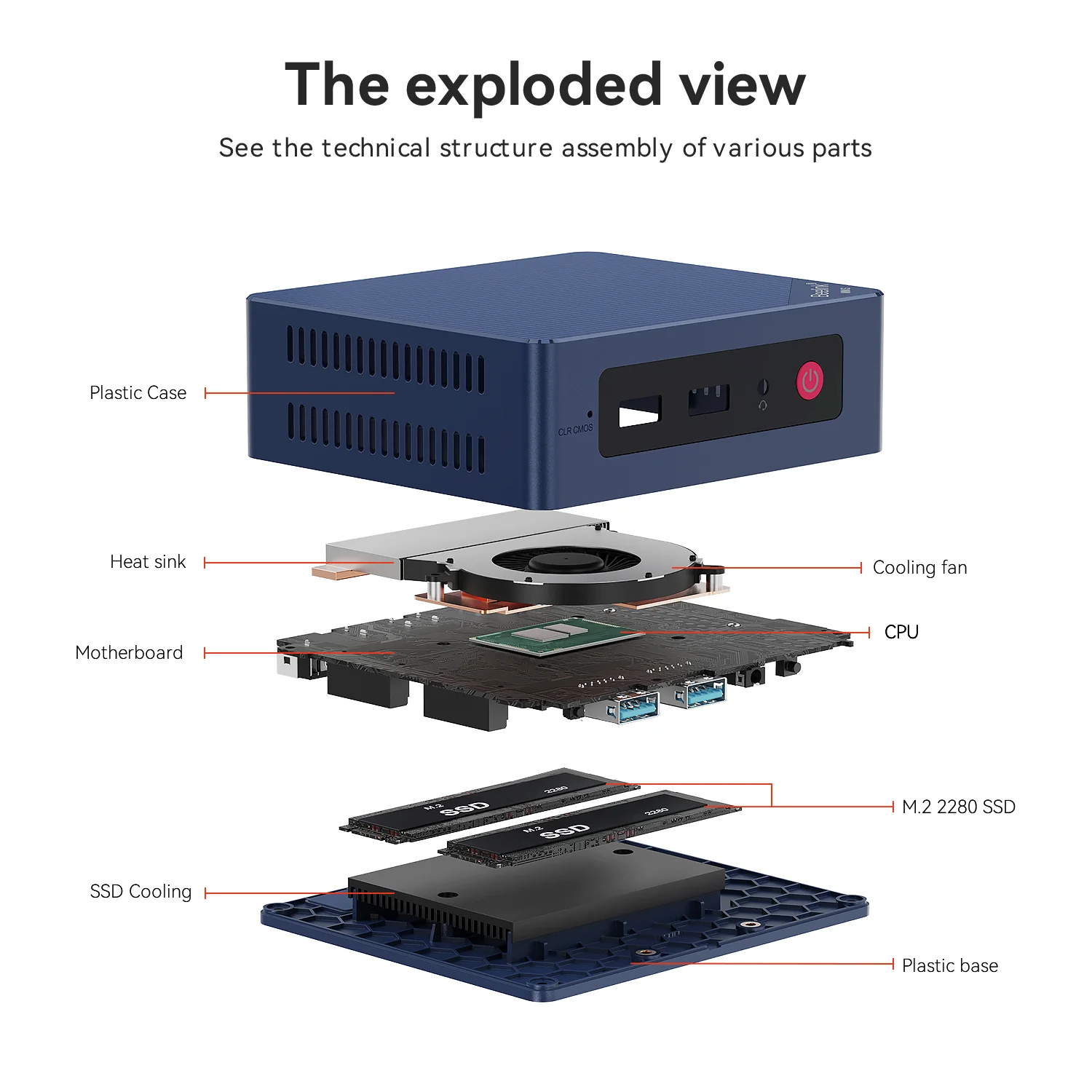 Beelink Mini S12-LP Intel N95 Processor 12GB RAM 480GB SSD Mini PC (Navy Blue) - Image 10