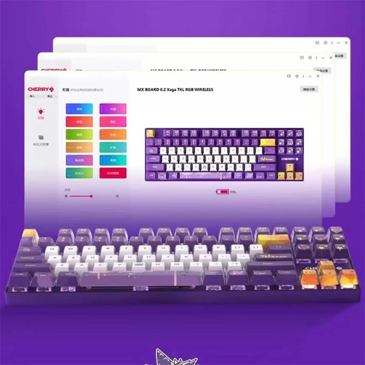 Cherry x Pokemon Gengar MX8.2 XAGA Wireless Mechanical Keyboard - Image 5