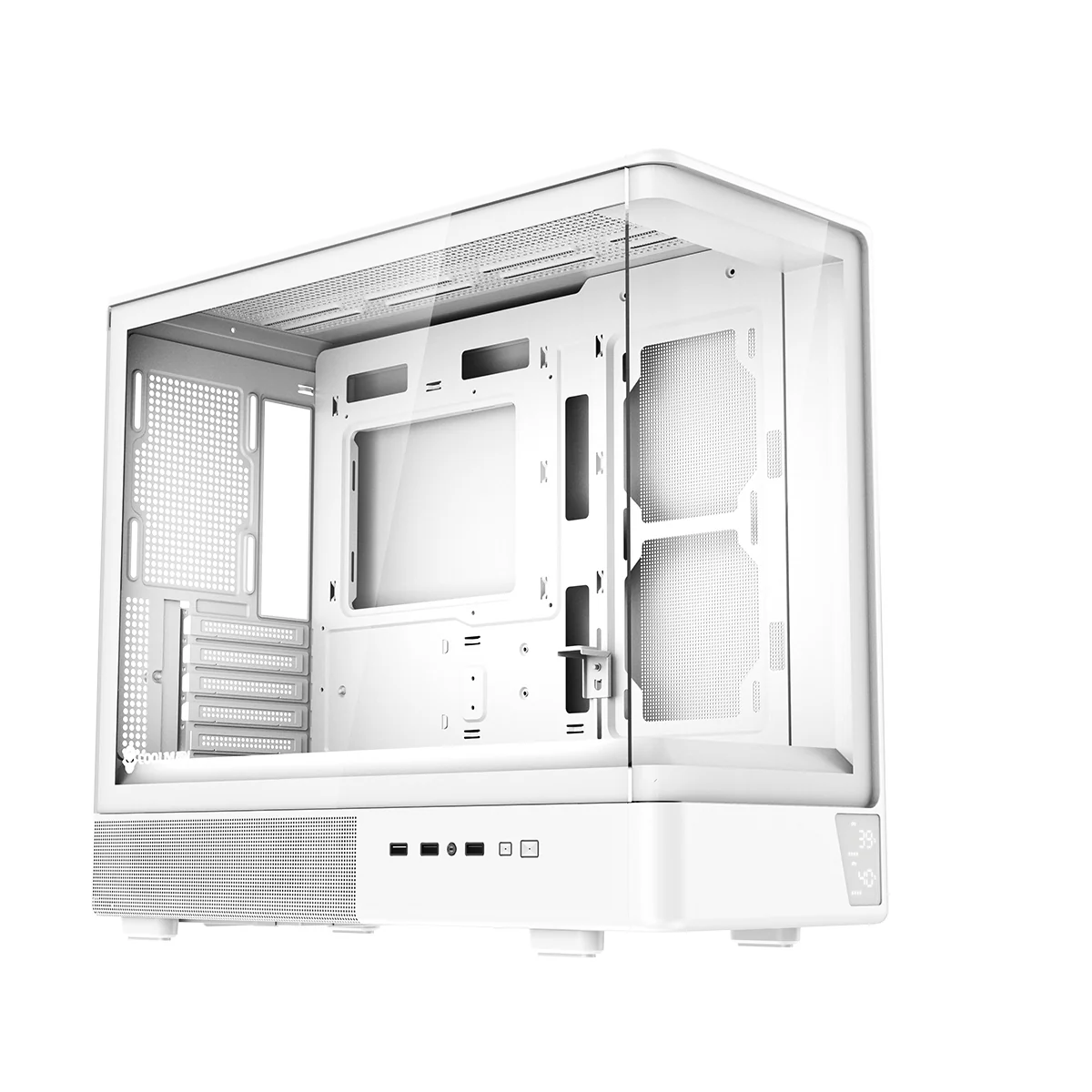 Coolman Astral M-ATX PC Case with Digital Screen Display (Black, White) - Image 12