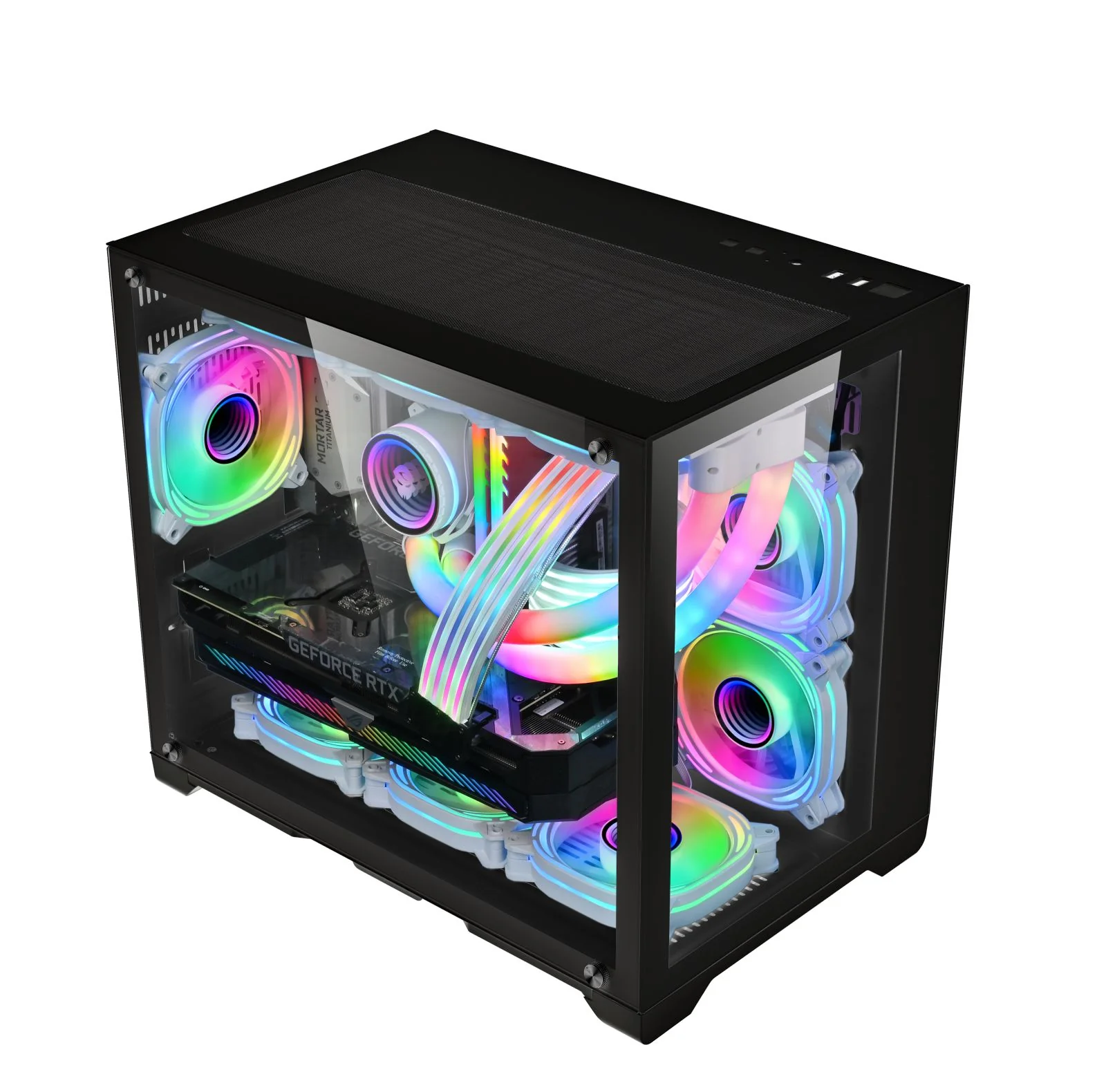 Coolman Robin 2 Mini Optimal Airflow Tempered Glass M-ATX Case (Black) - Image 5