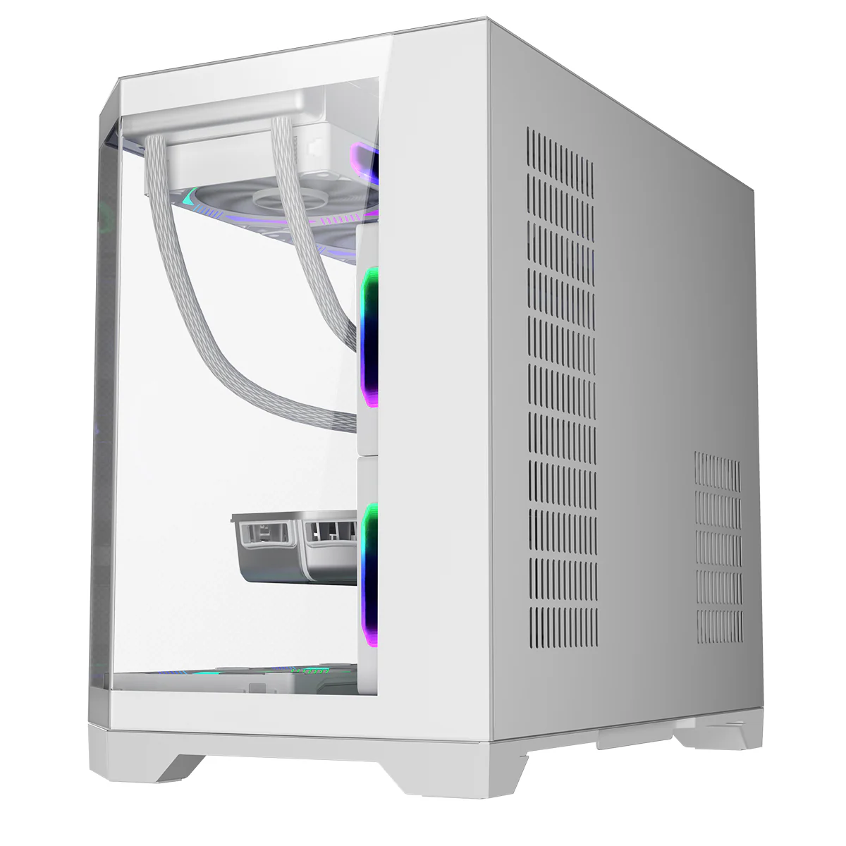 Coolman Spectra M-ATX/ITX PC Case with Customizable LCD Screen Display (Black, White) - Image 11