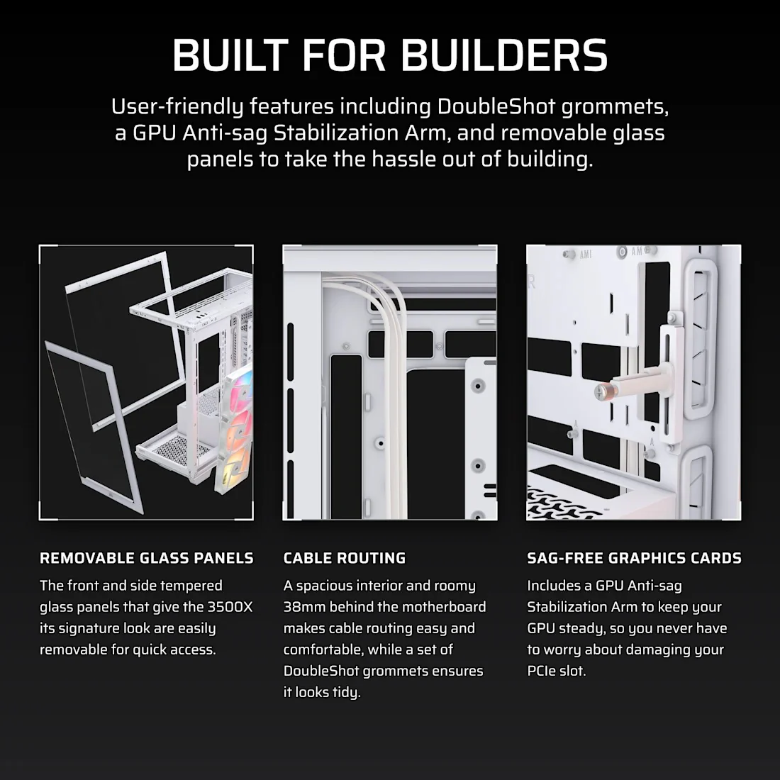 Corsair 3500X RS-R ARGB Mid-Tower PC Case (Black, White) - Image 18