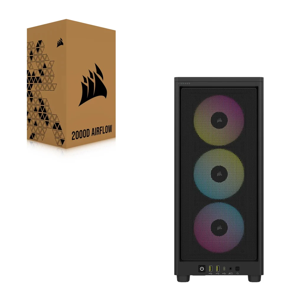 Corsair iCue 2000D RGB Airflow Mini-ITX PC Case (Black) - Image 16