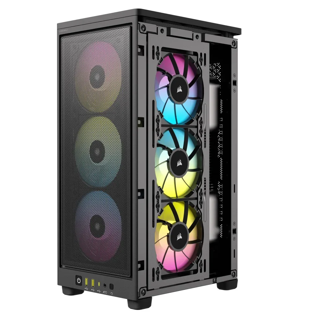 Corsair iCue 2000D RGB Airflow Mini-ITX PC Case (Black) - Image 2