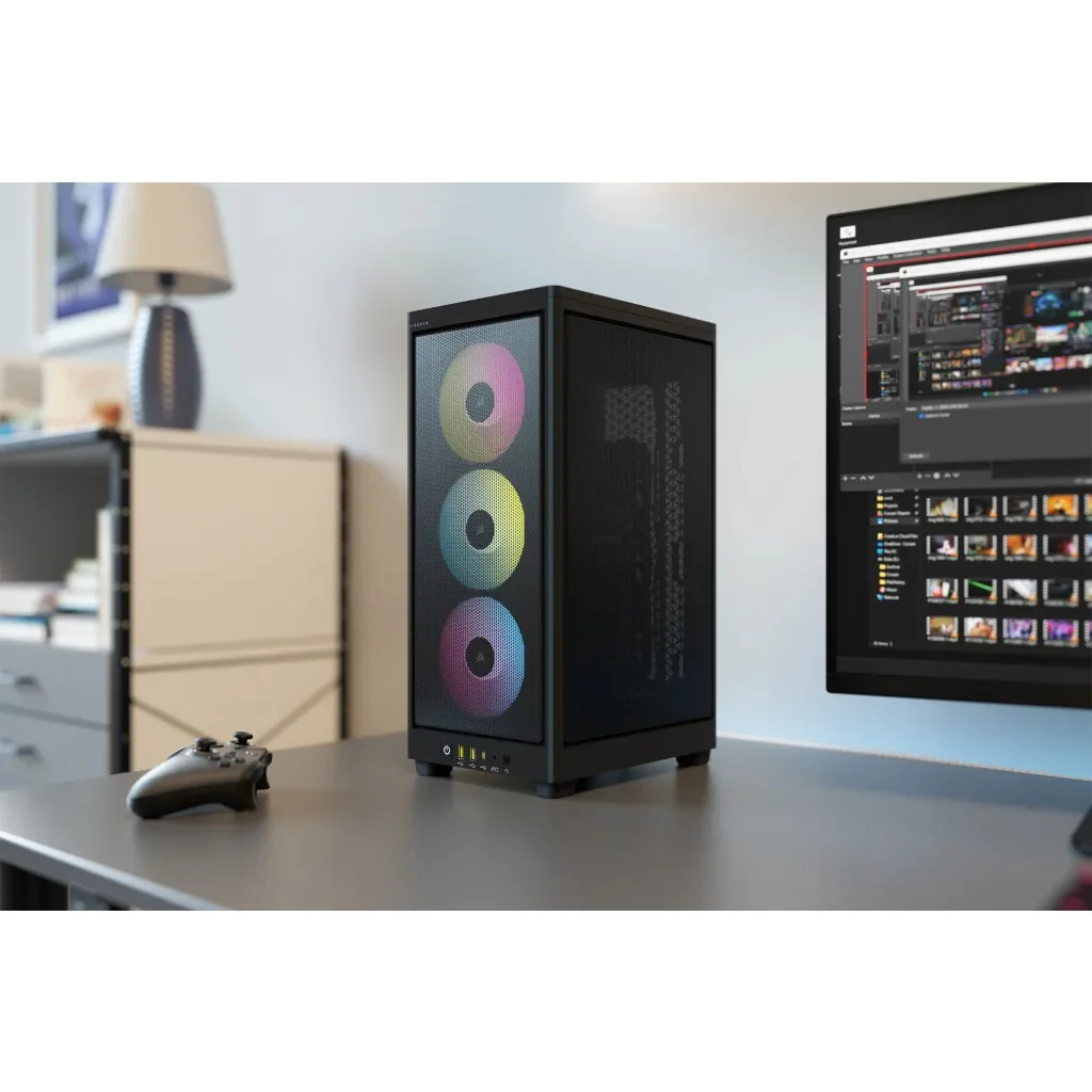 Corsair iCue 2000D RGB Airflow Mini-ITX PC Case (Black) - Image 23