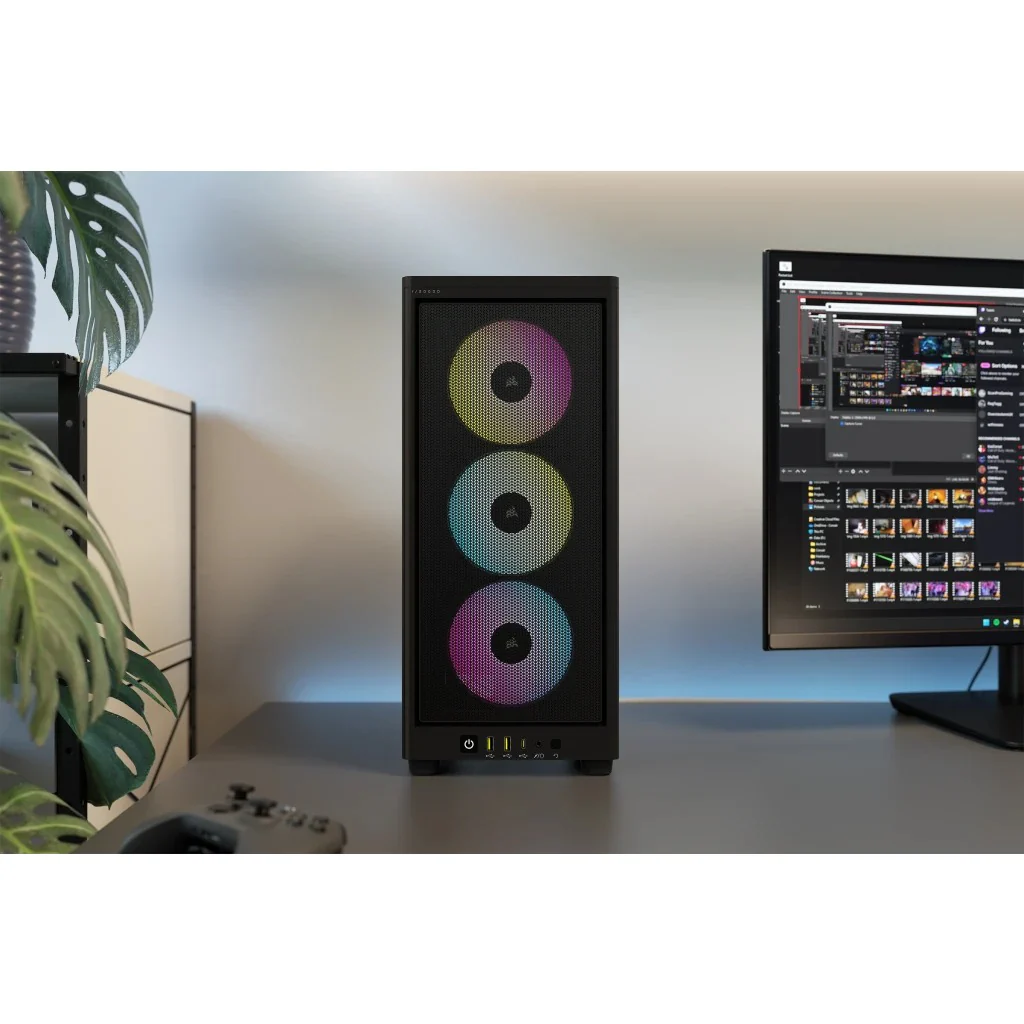 Corsair iCue 2000D RGB Airflow Mini-ITX PC Case (Black) - Image 24