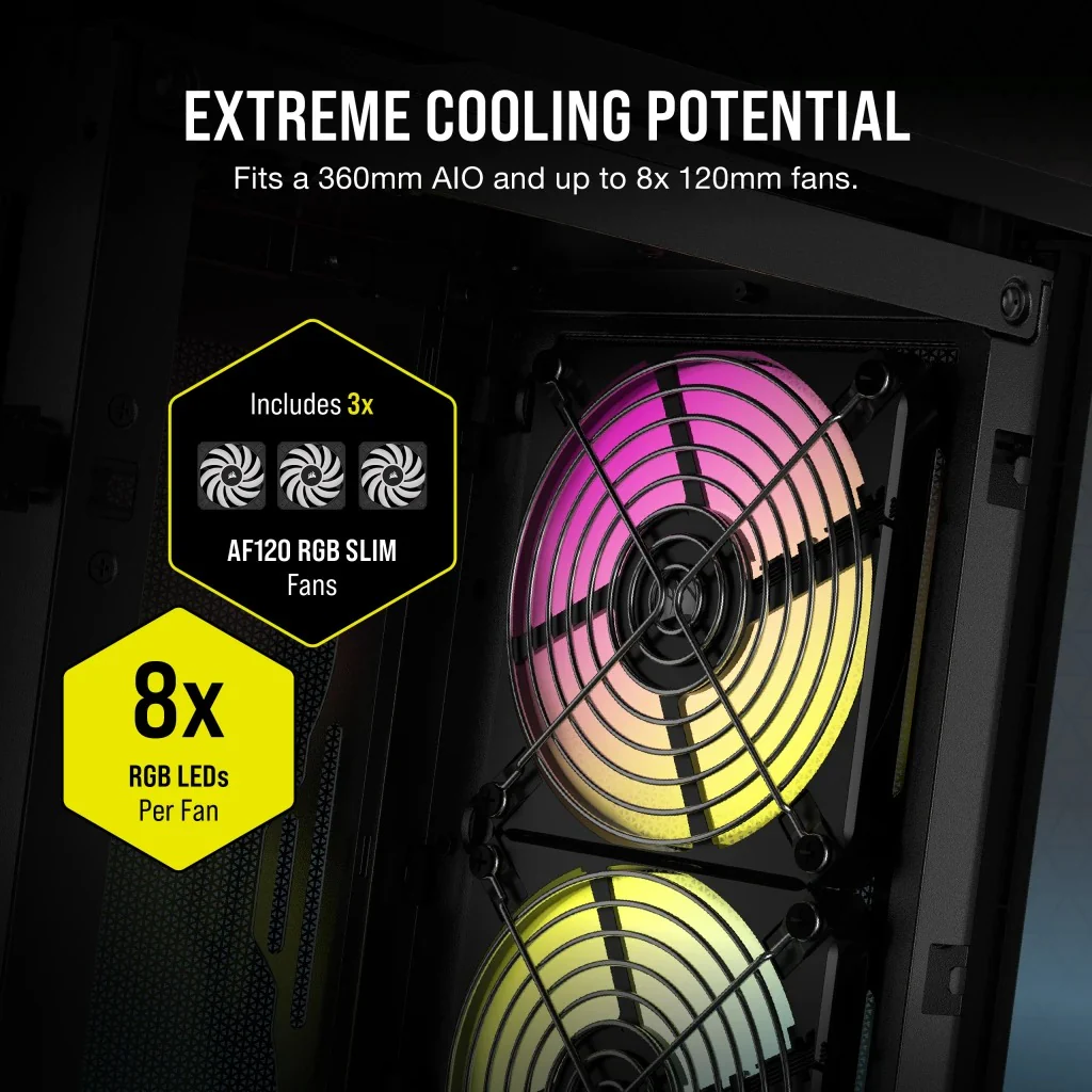 Corsair iCue 2000D RGB Airflow Mini-ITX PC Case (Black) - Image 28