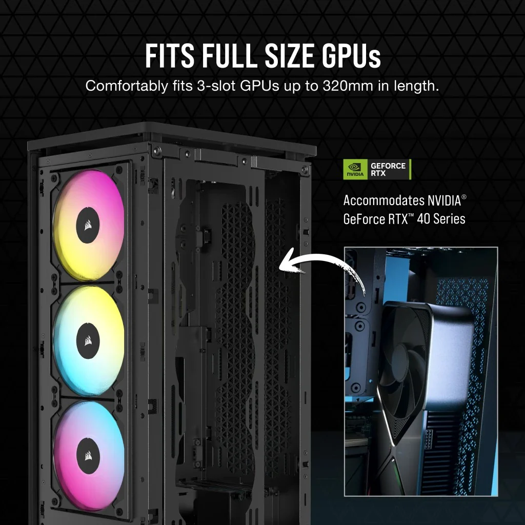 Corsair iCue 2000D RGB Airflow Mini-ITX PC Case (Black) - Image 29