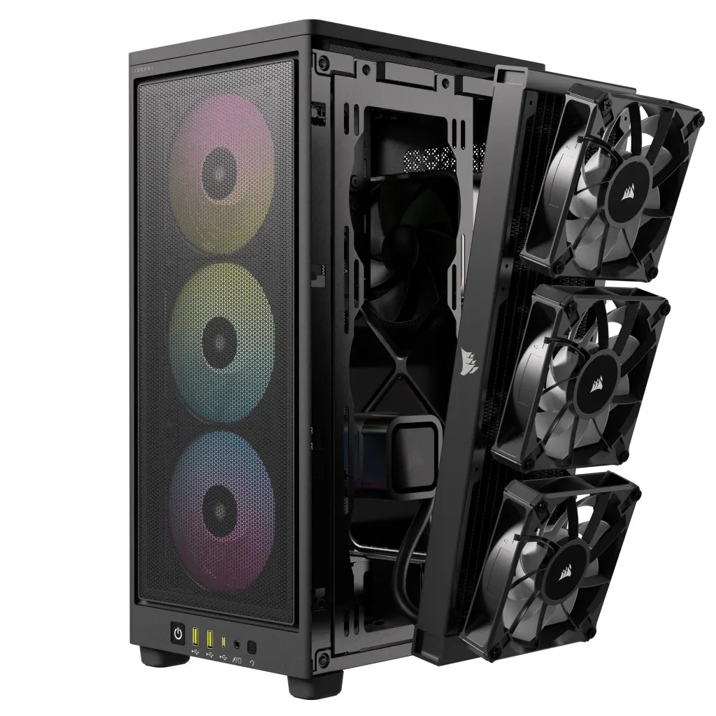 Corsair iCue 2000D RGB Airflow Mini-ITX PC Case (Black) - Image 3