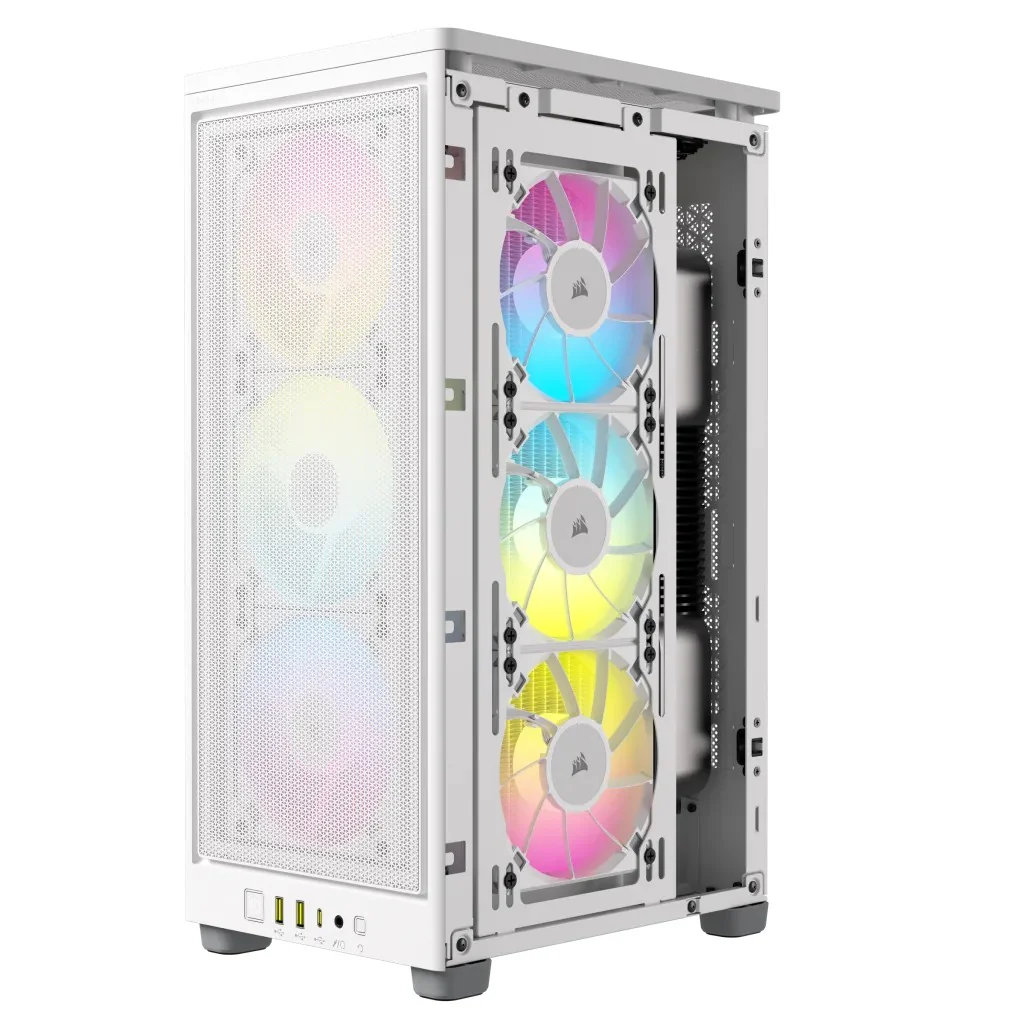 Corsair iCue 2000D RGB Airflow Mini-ITX PC Case (White) - Image 13