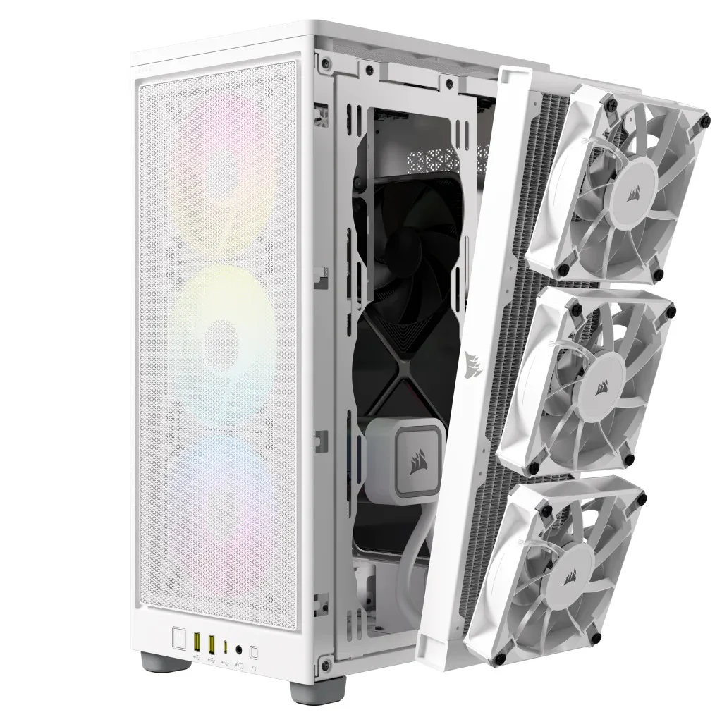 Corsair iCue 2000D RGB Airflow Mini-ITX PC Case (White) - Image 14