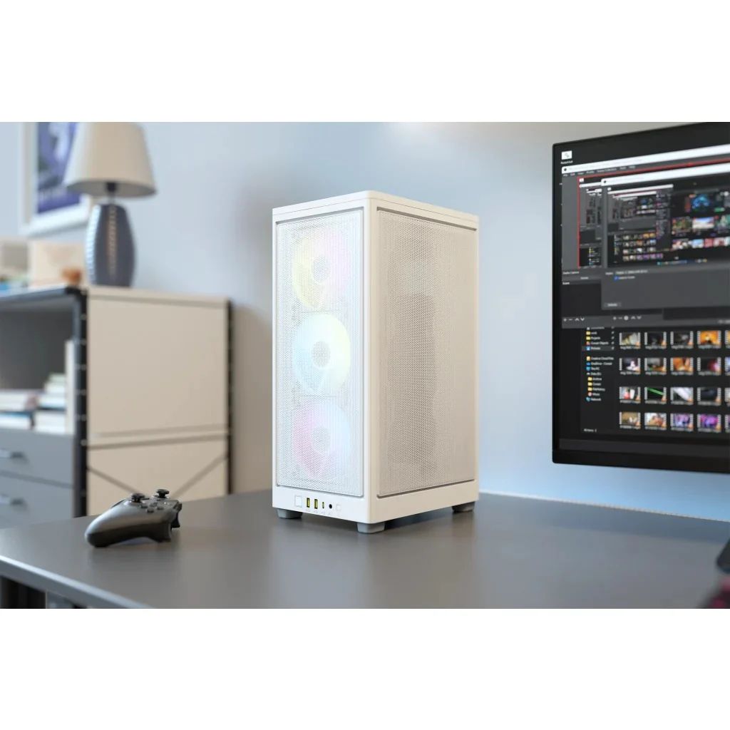 Corsair iCue 2000D RGB Airflow Mini-ITX PC Case (White) - Image 22