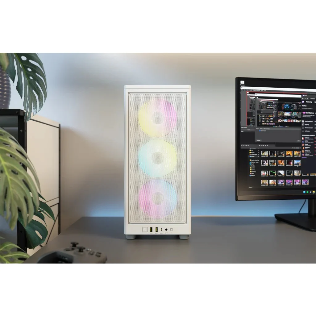 Corsair iCue 2000D RGB Airflow Mini-ITX PC Case (White) - Image 23