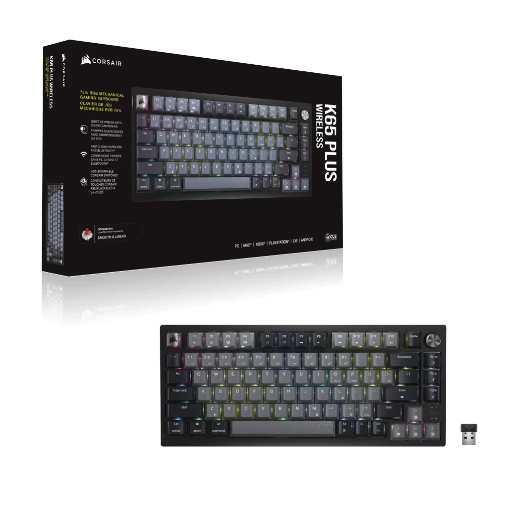 Corsair K65 Plus Wireless 75% RGB Mechanical Gaming Keyboard (MLX Red Switch) - Image 13
