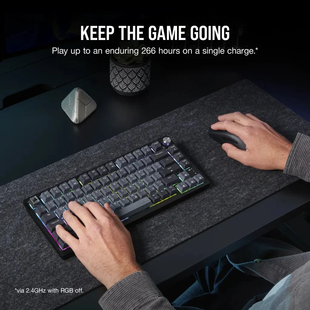 Corsair K65 Plus Wireless 75% RGB Mechanical Gaming Keyboard (MLX Red Switch) - Image 3