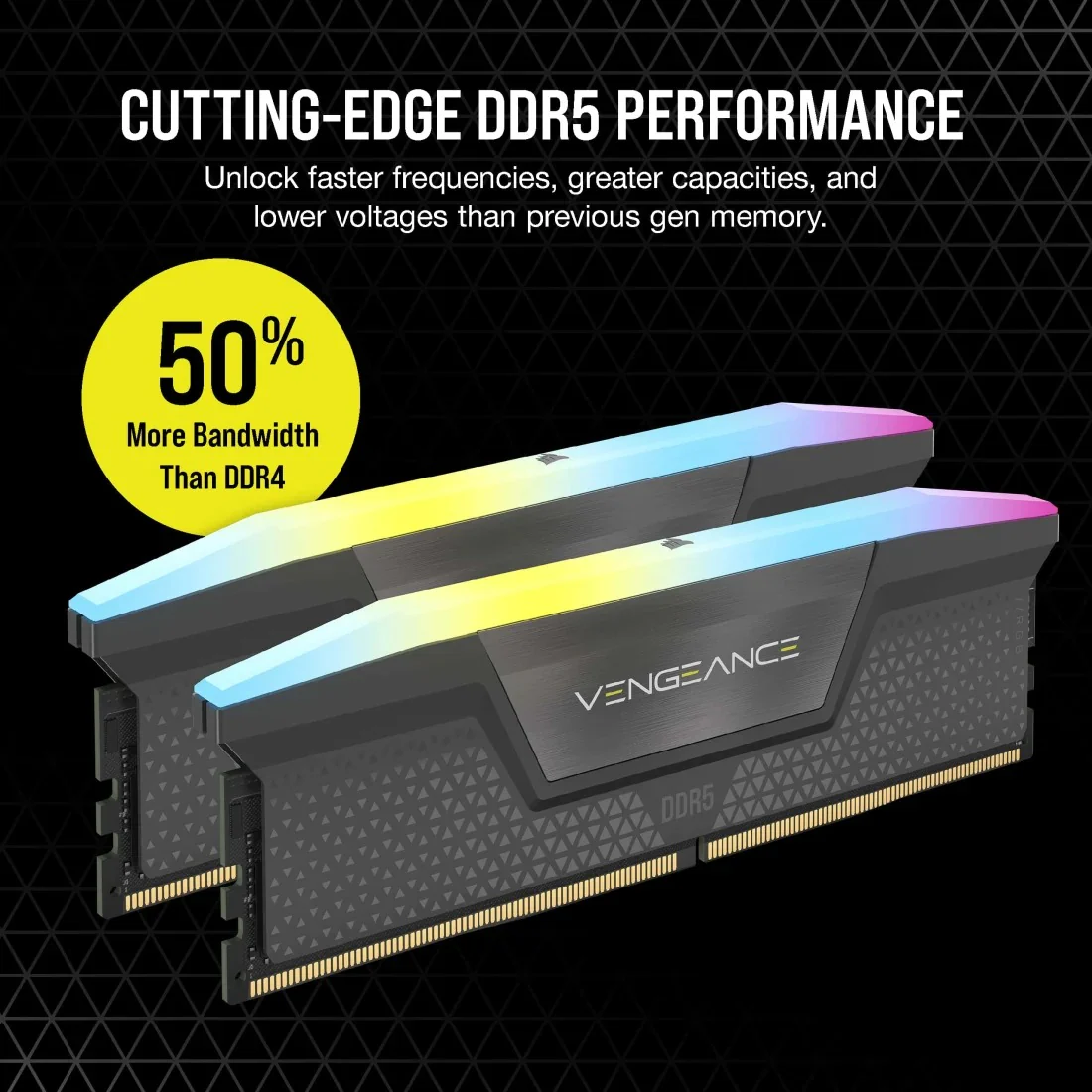 Corsair Vengeance RGB 32GB (2x16GB) DDR5 DRAM 6000MT/s CL30 AMD EXPO & Intel XMP Memory Kit (Black, White) - Image 4