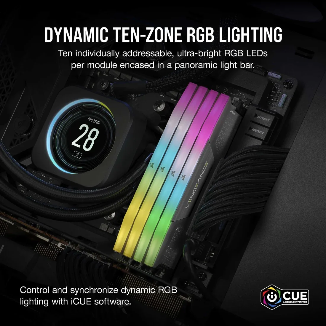 Corsair Vengeance RGB 32GB (2x16GB) DDR5 DRAM 6000MT/s CL30 AMD EXPO & Intel XMP Memory Kit (Black, White) - Image 5