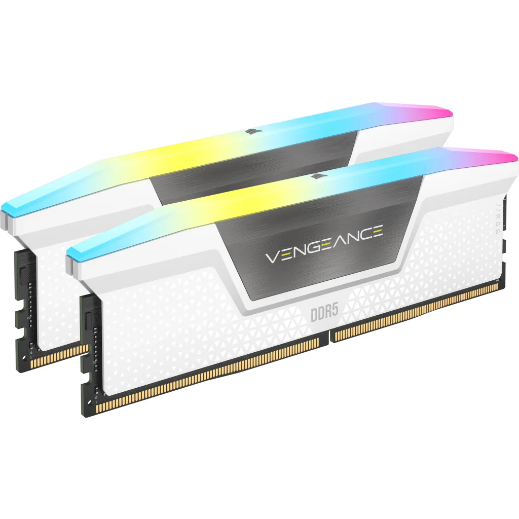 Corsair Vengeance RGB 64GB (2X32GB) DDR5 DRAM 6000MHz CL40 Memory Kit - White (CMH64GX5M2B6000C40W) - Image 2