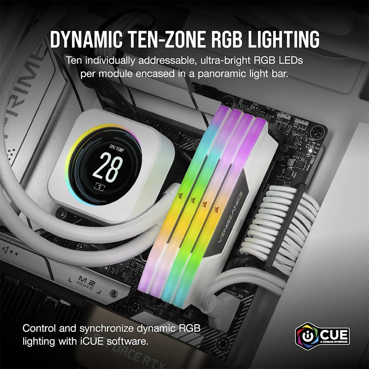Corsair Vengeance RGB 64GB (2x32GB) DDR5 DRAM 6000MT/s CL30 AMD EXPO & Intel XMP Memory Kit (White) (CMH64GX5M2B6000Z30W) - Image 9
